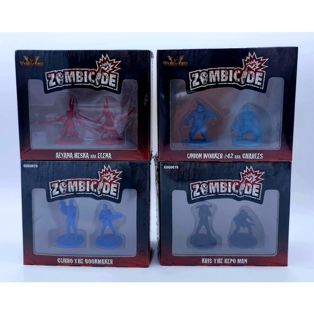 4X CMON Zombicide Miniature Set - Charles (43) Curro (78) Elena (40) Kris (79)